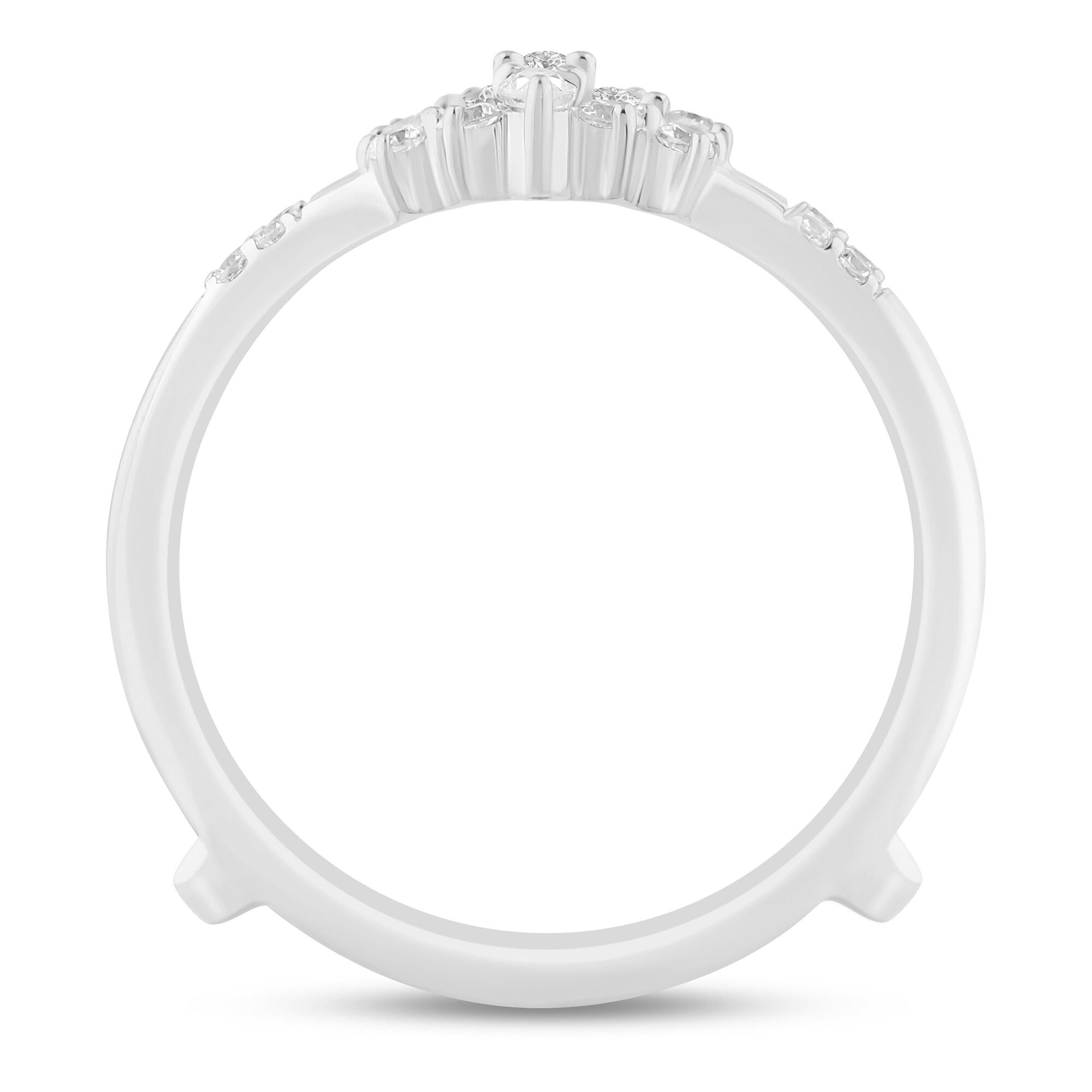 Marquise-Cut Tiara Diamond Ring Insert in 14K White Gold (1/4 ct. tw.)