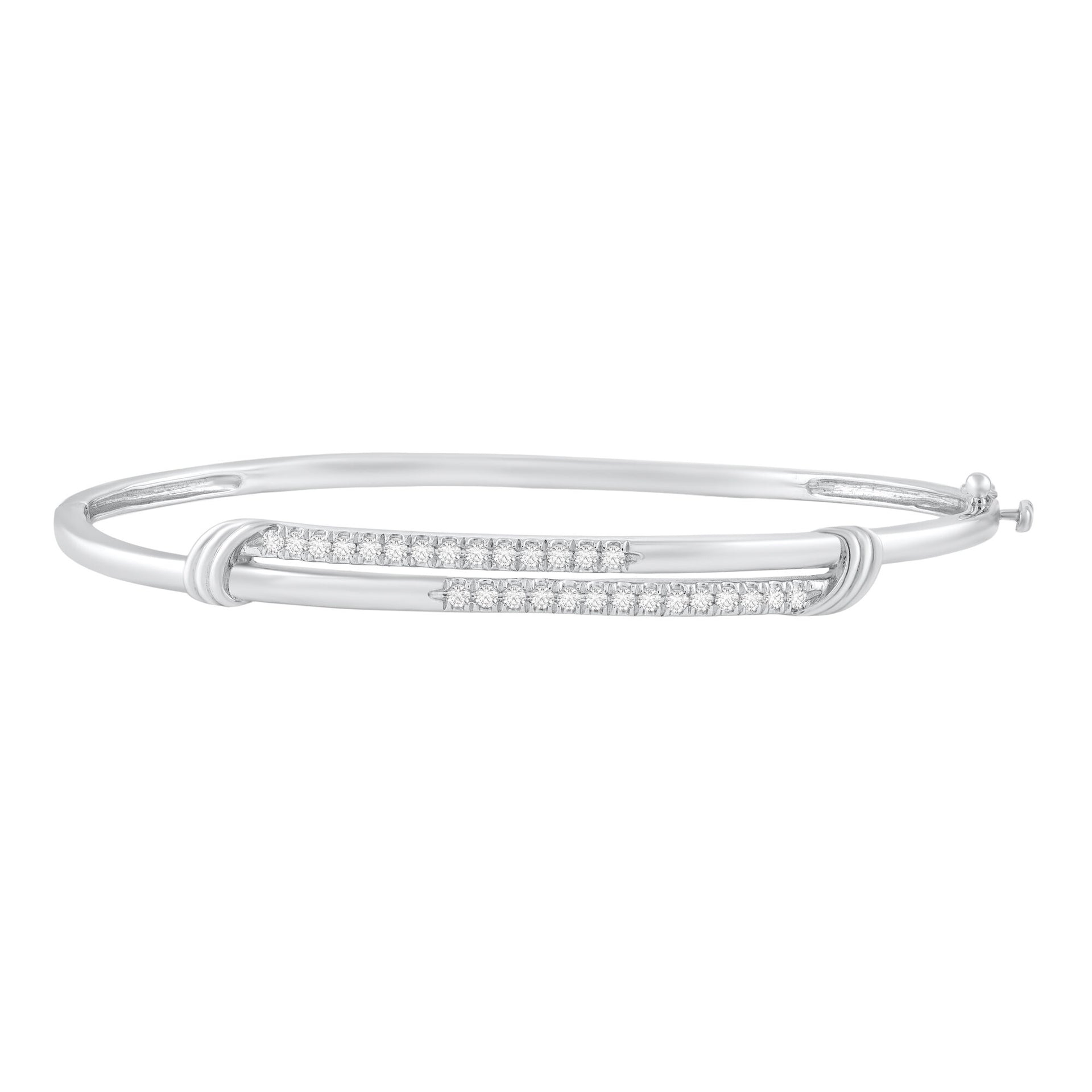 Diamond Bangle Bracelet in Sterling Silver (1/2 ct. tw.)