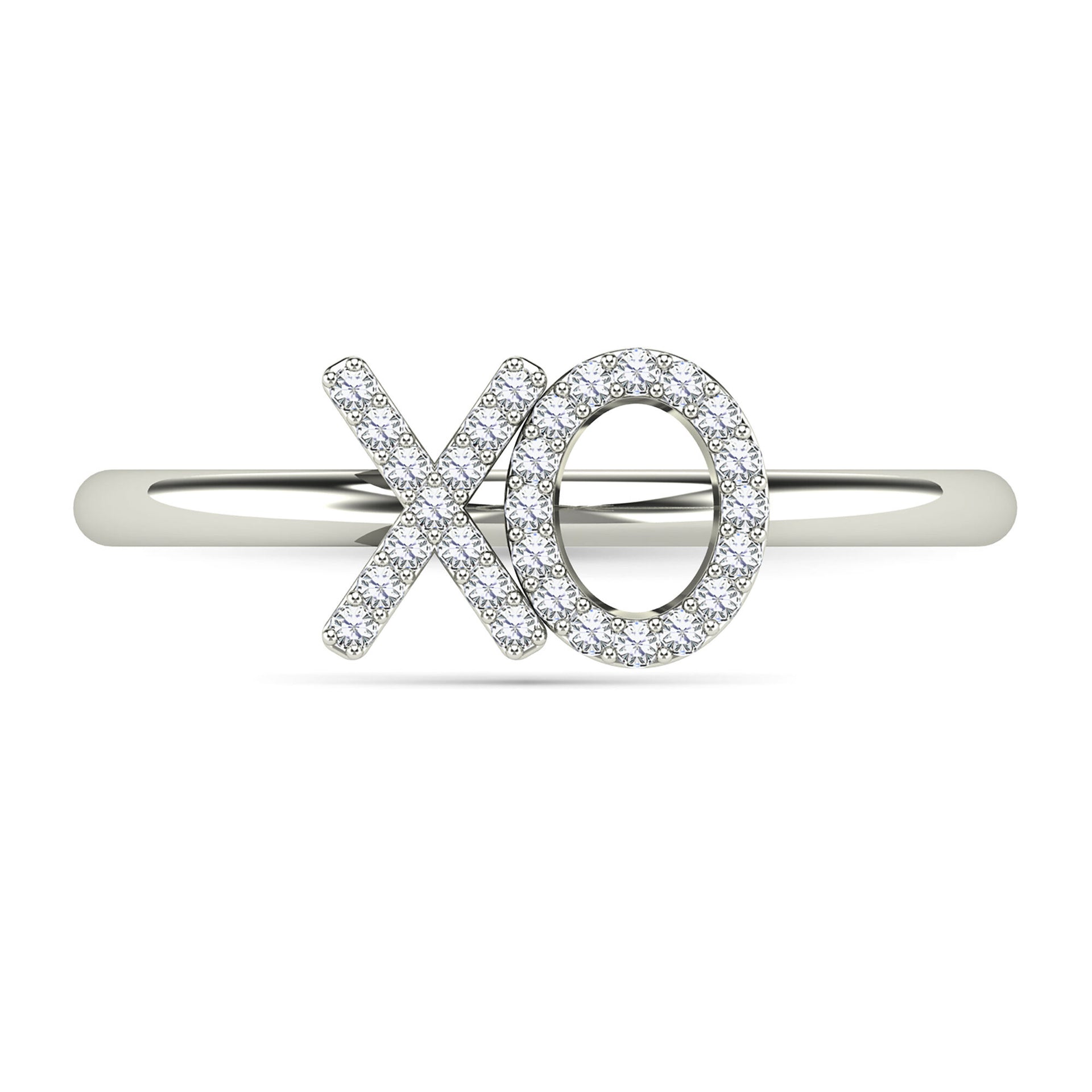 Diamond XO Ring in 10K White Gold (1/10 ct. tw.)