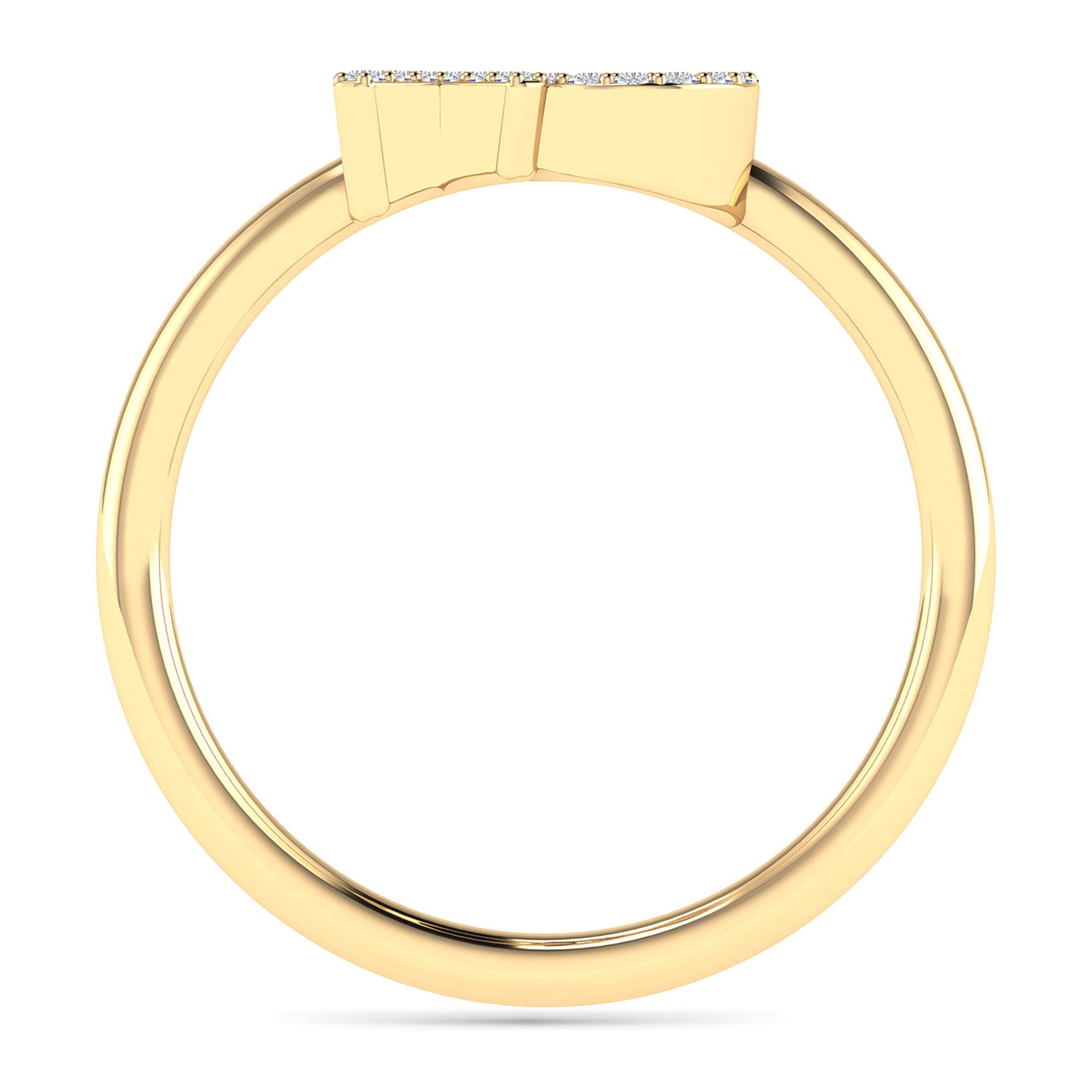 Diamond Accent XO Ring in 10K Yellow Gold