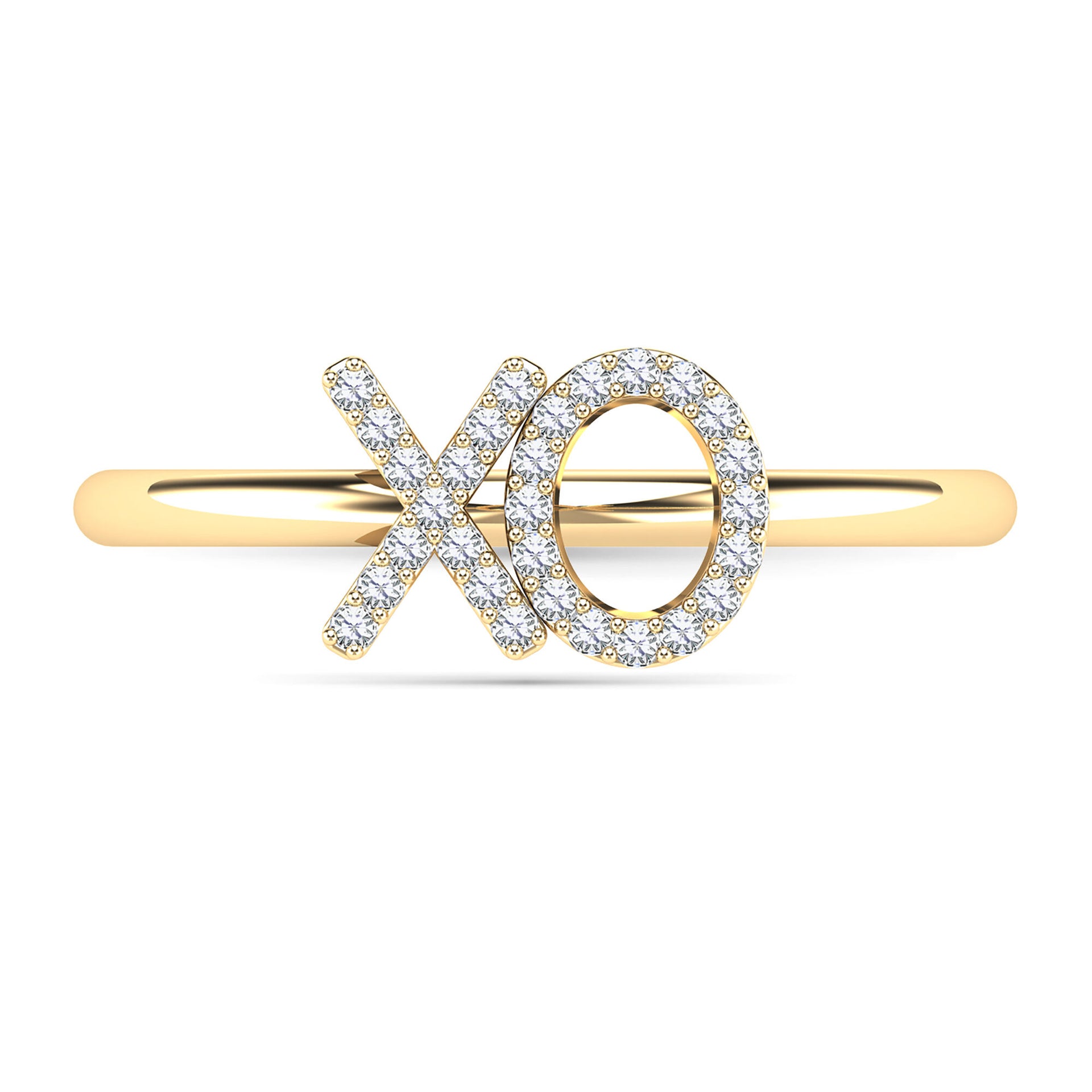 Diamond Accent XO Ring in 10K Yellow Gold