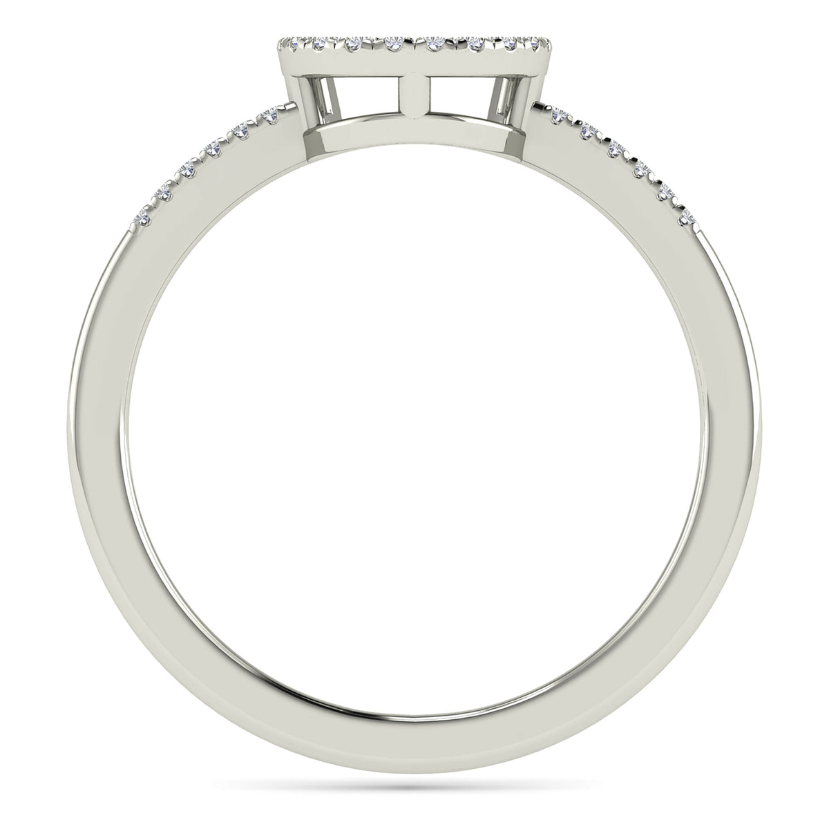 Diamond Horseshoe Ring in 10K White Gold (1/10 ct. tw.)