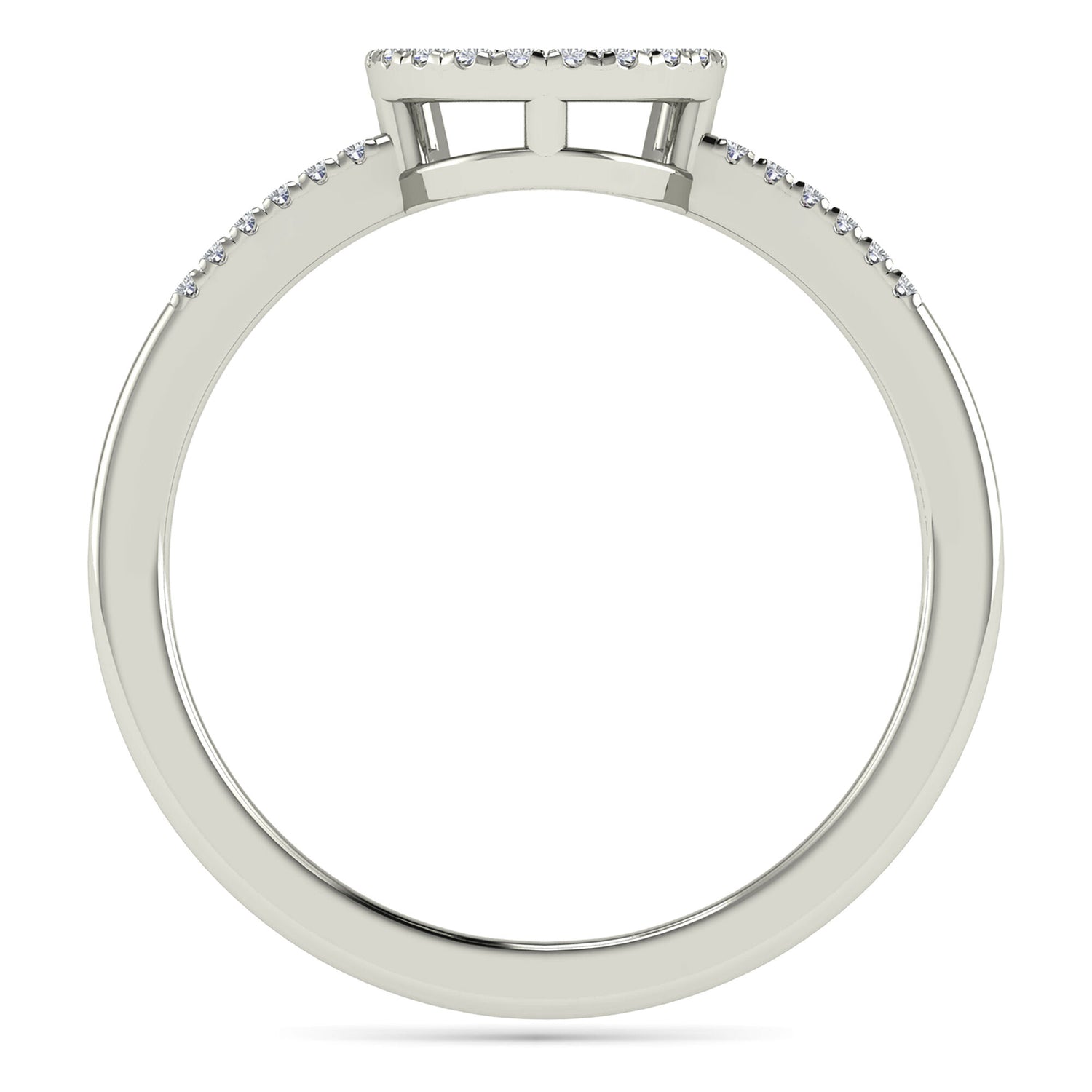 Diamond Horseshoe Ring in 10K White Gold (1/10 ct. tw.)