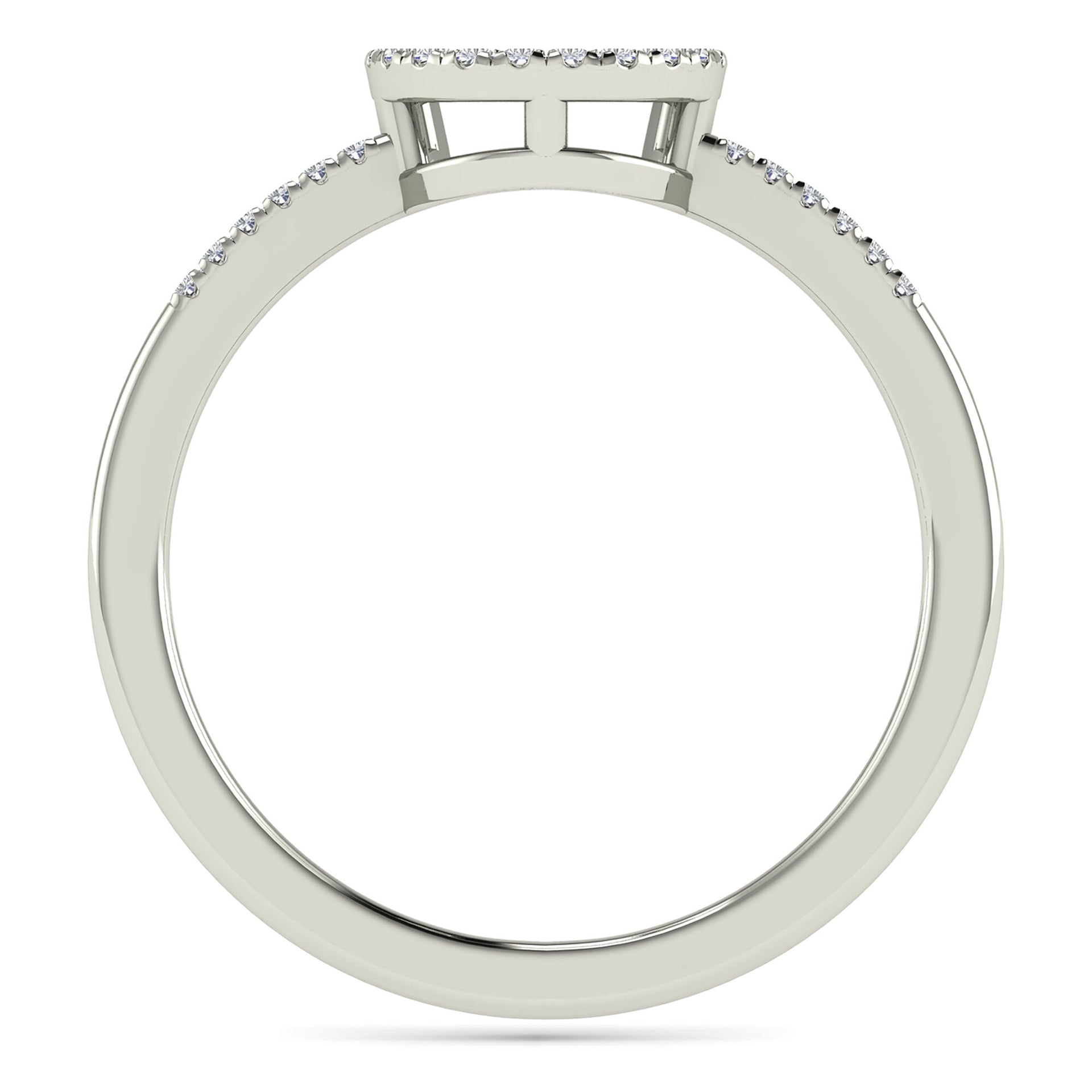 Diamond Horseshoe Ring in 10K White Gold (1/10 ct. tw.)