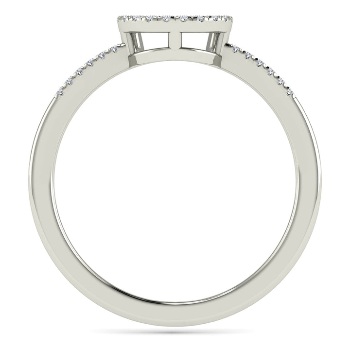 Diamond Horseshoe Ring in 10K White Gold (1/10 ct. tw.)