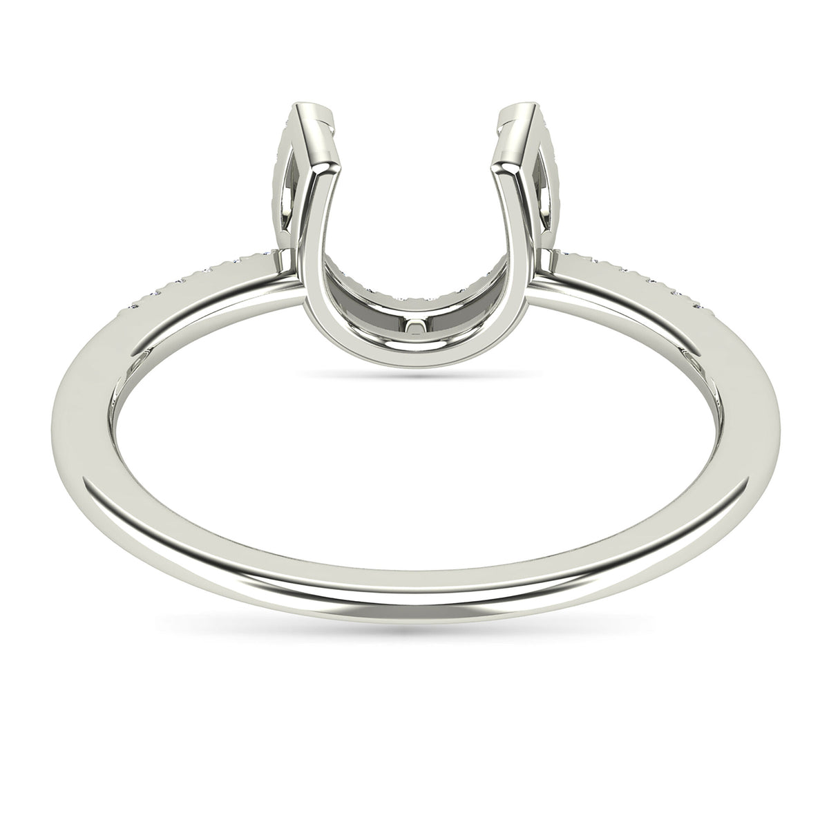 Diamond Horseshoe Ring in 10K White Gold (1/10 ct. tw.)