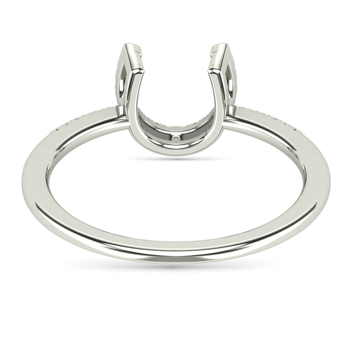 Diamond Horseshoe Ring in 10K White Gold (1/10 ct. tw.)