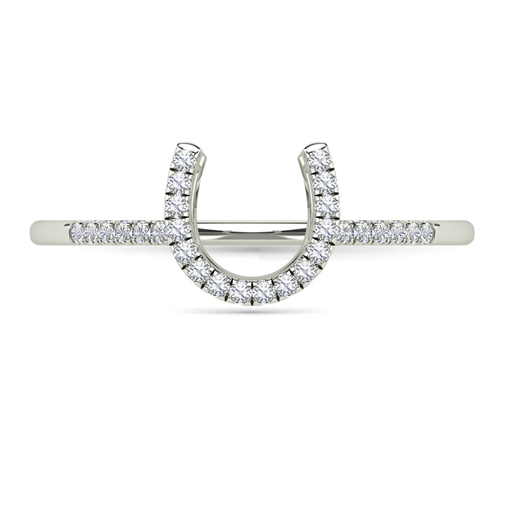 Diamond Horseshoe Ring in 10K White Gold (1/10 ct. tw.)