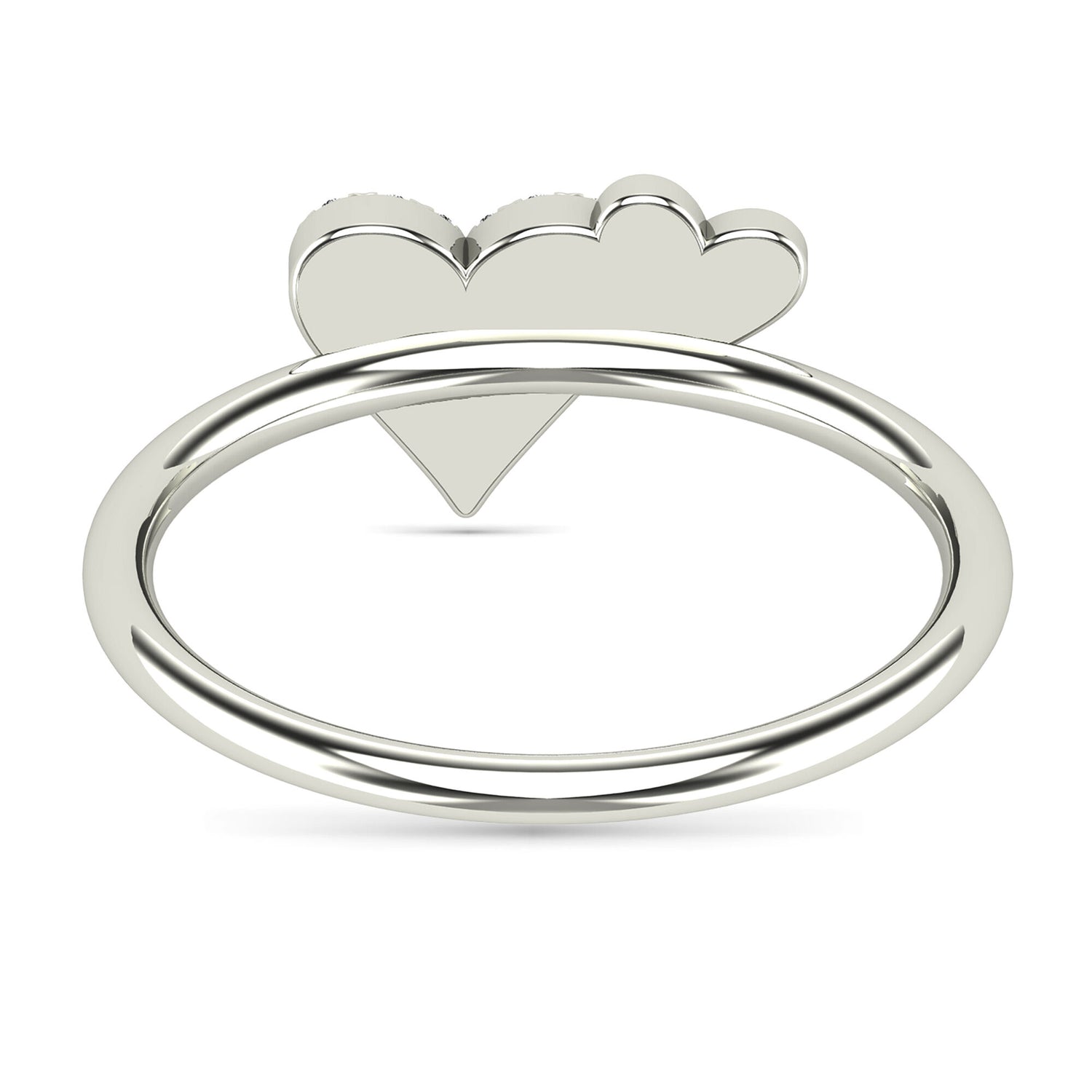 Diamond Double Heart Ring in 14K White Gold (1/10 ct. tw.)