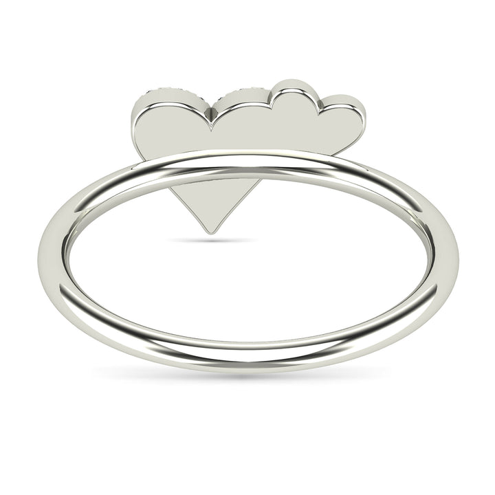 Diamond Double Heart Ring in 14K White Gold (1/10 ct. tw.)