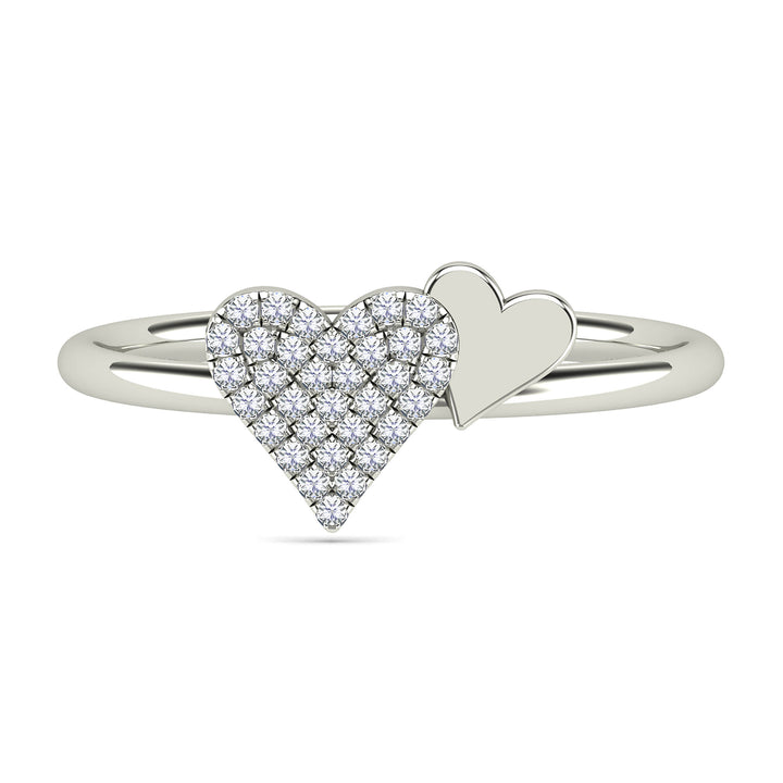 Diamond Double Heart Ring in 14K White Gold (1/10 ct. tw.)