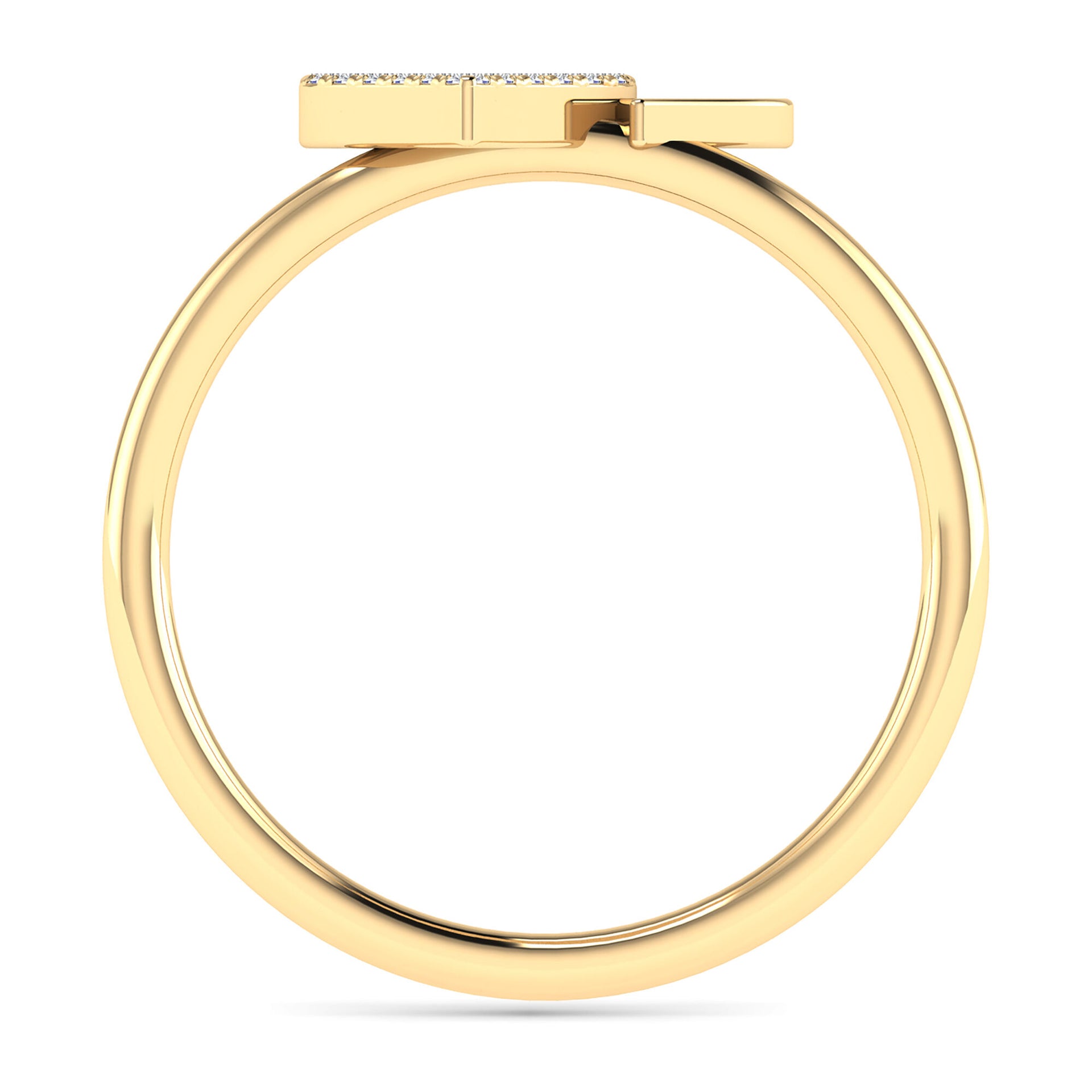 Diamond Double Heart Ring in 14K Yellow Gold (1/10 ct. tw.)