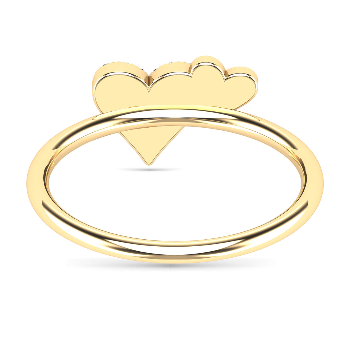Diamond Double Heart Ring in 14K Yellow Gold (1/10 ct. tw.)
