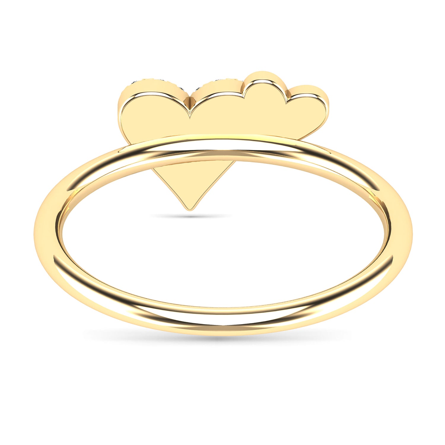 Diamond Double Heart Ring in 14K Yellow Gold (1/10 ct. tw.)