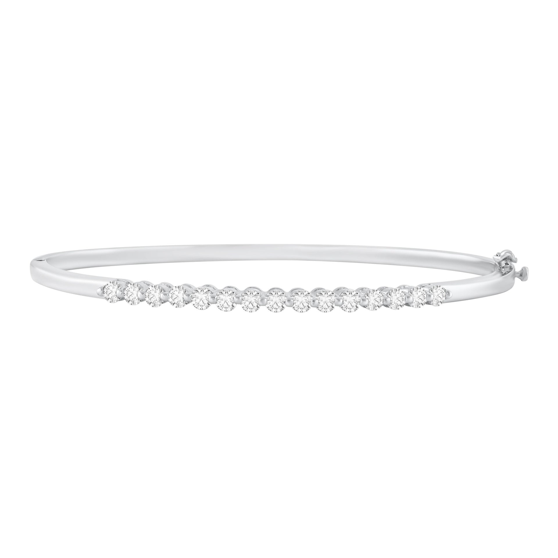Diamond Bangle Bracelet in 14K White Gold (1 ct. tw.)