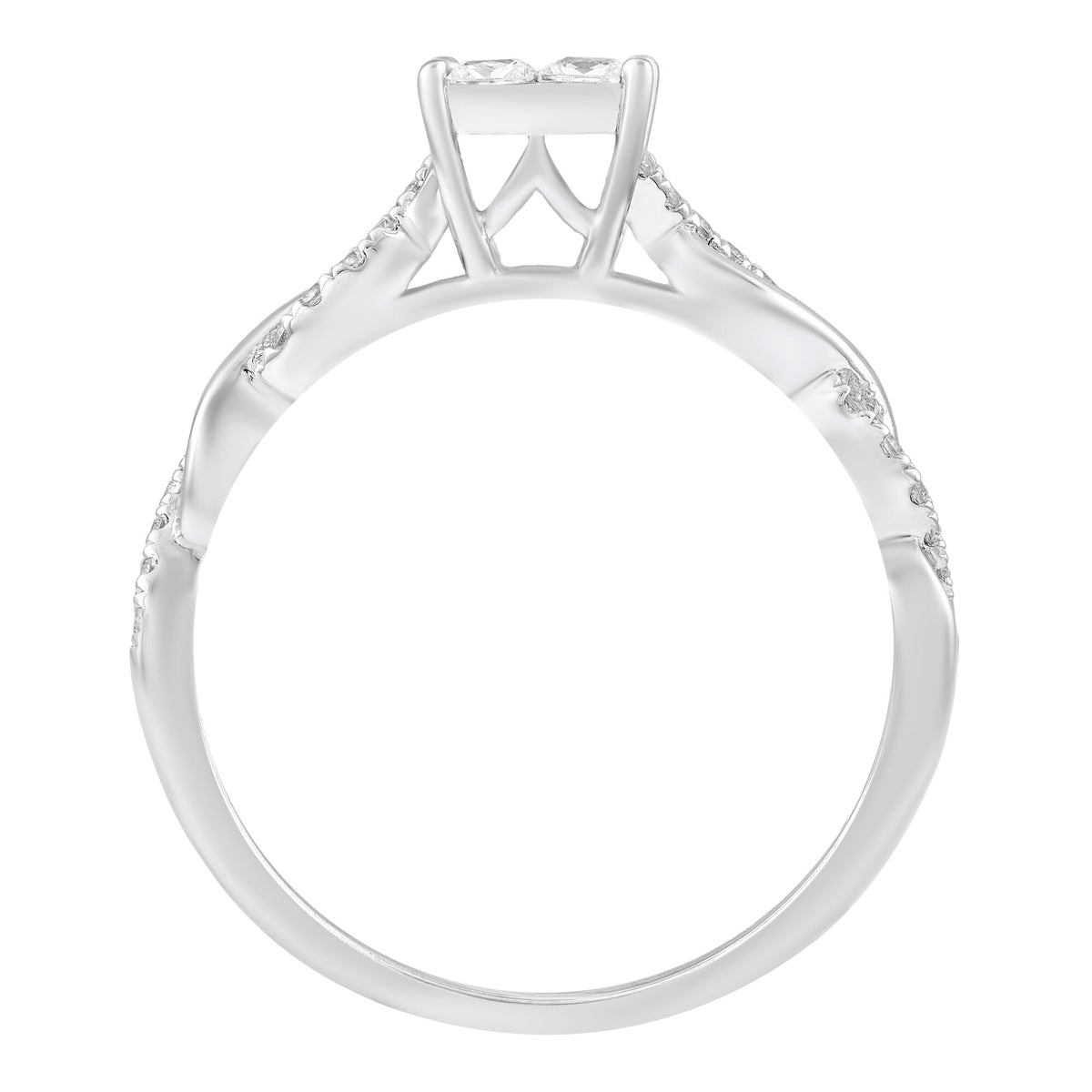 Diamond Princess-Cut Twist Band Engagement Ring in 14K White Gold (1/2 ct. tw.)