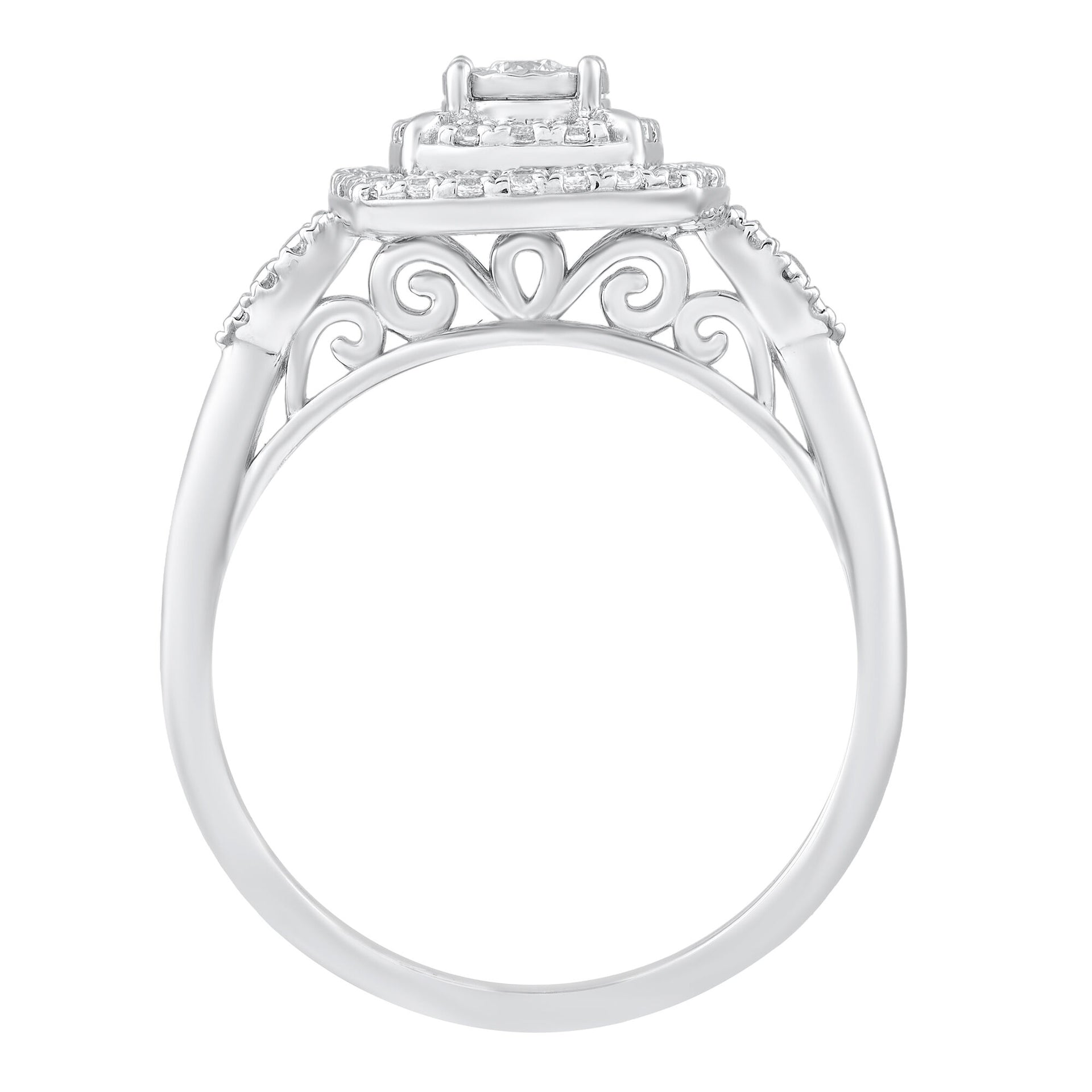 Cushion Diamond Ring in 10K White Gold (1/4 ct. tw.)