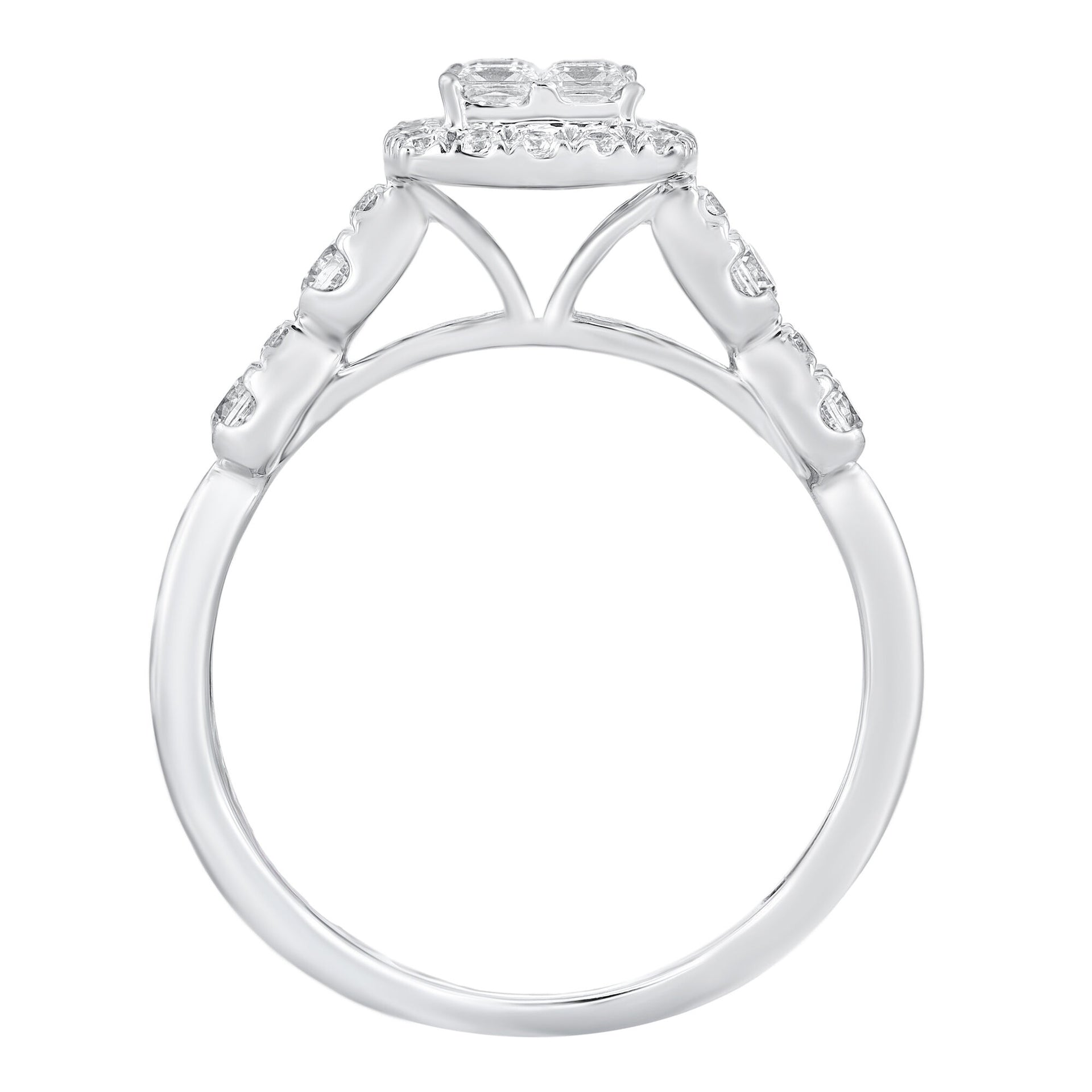 Diamond Cushion Halo Engagement Ring in 10K White Gold (5/8 ct. tw.)