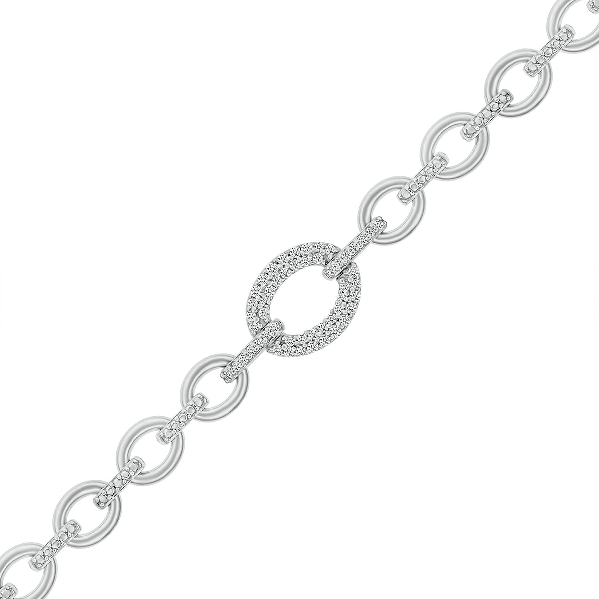Diamond Link Bracelet in Sterling Silver (1/5 ct. tw.)