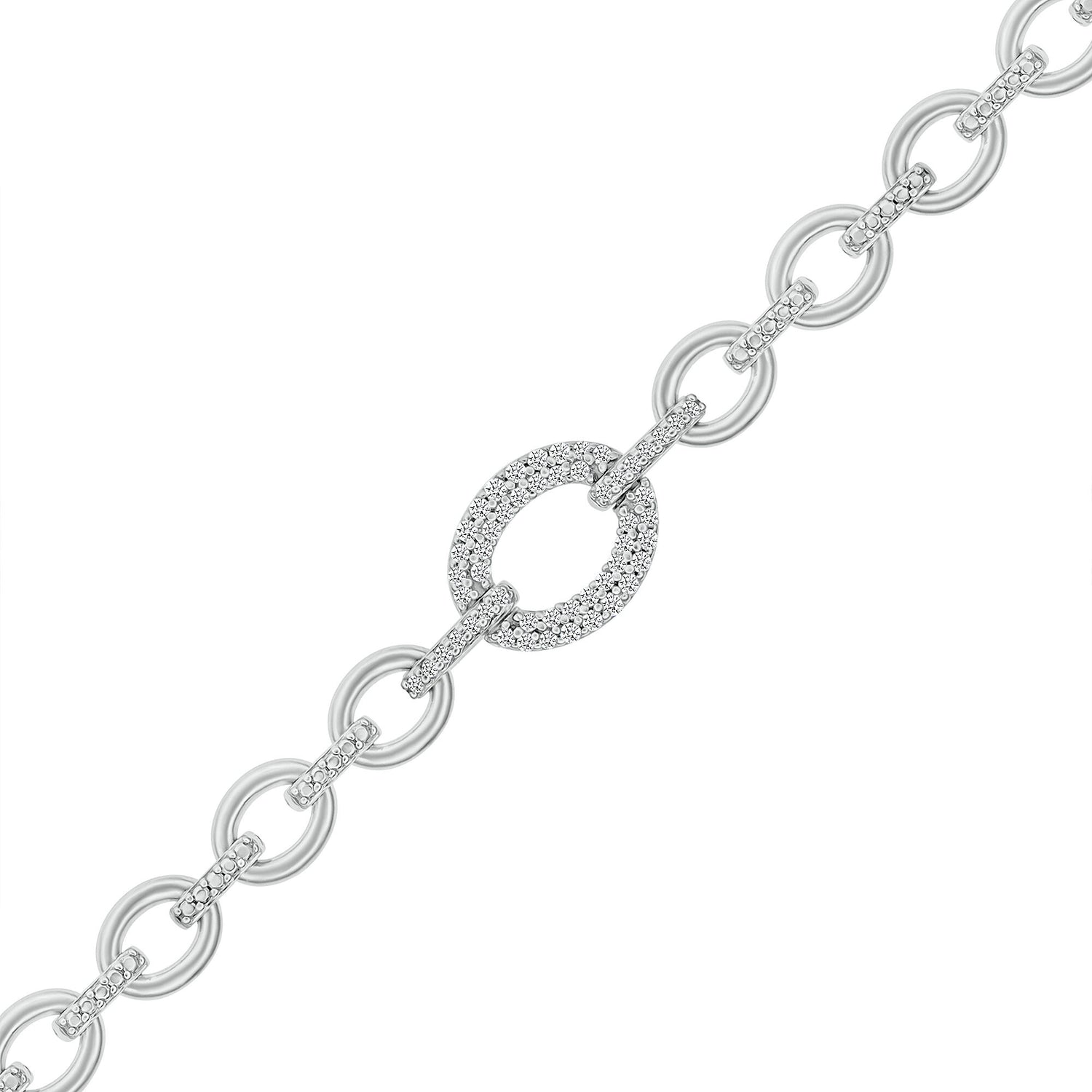 Diamond Link Bracelet in Sterling Silver (1/5 ct. tw.)