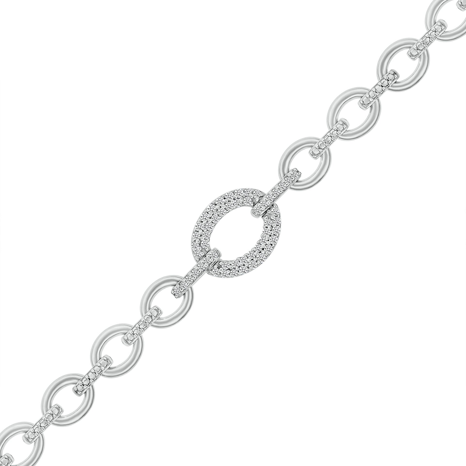 Diamond Link Bracelet in Sterling Silver (1/5 ct. tw.)