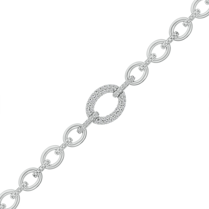 Diamond Link Bracelet in Sterling Silver (1/5 ct. tw.)