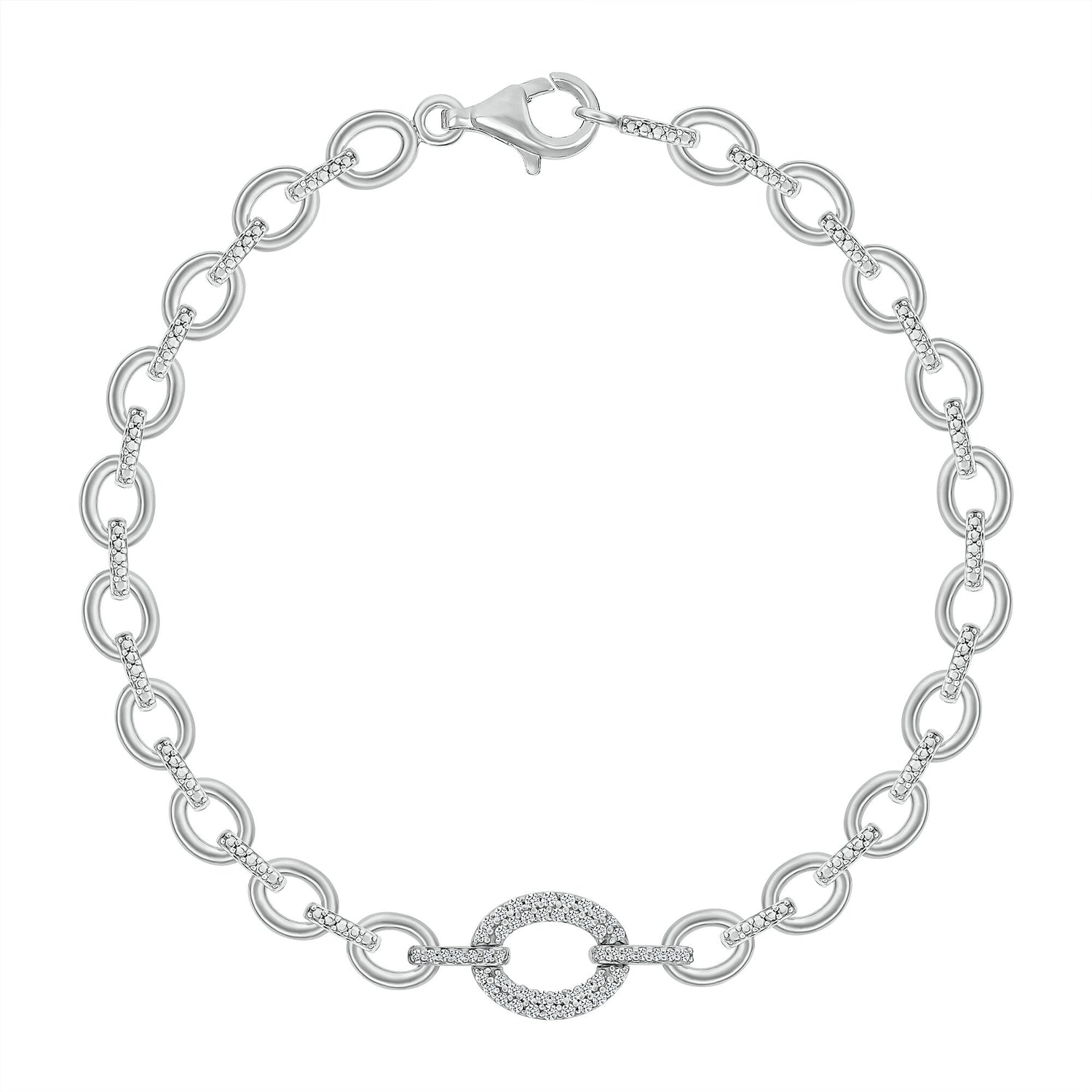 Diamond Link Bracelet in Sterling Silver (1/5 ct. tw.)