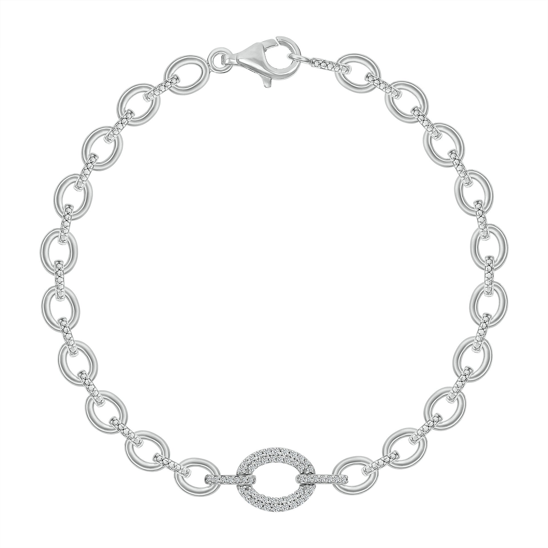 Diamond Link Bracelet in Sterling Silver (1/5 ct. tw.)