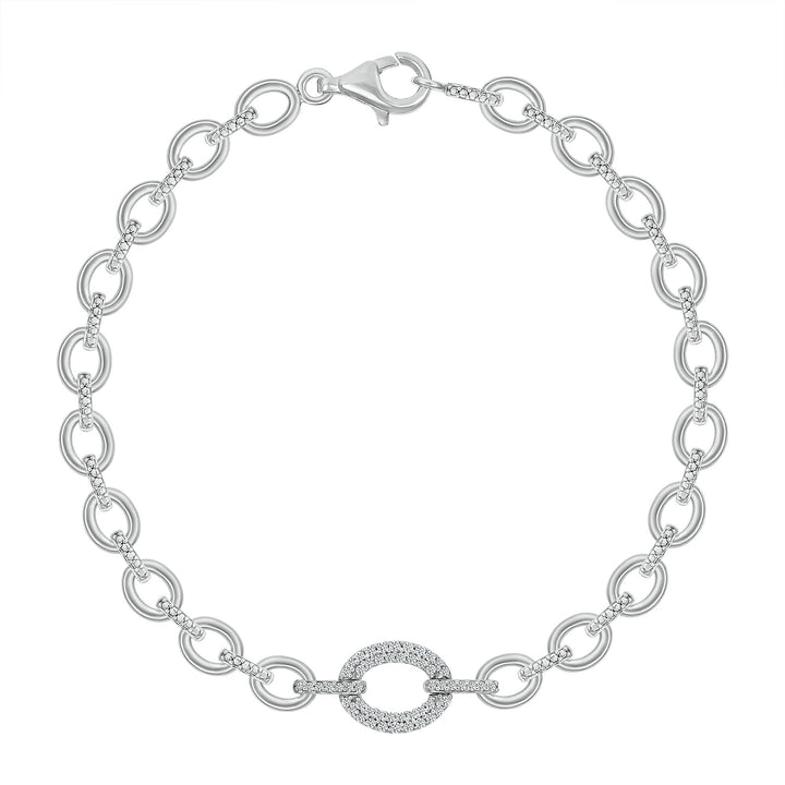 Diamond Link Bracelet in Sterling Silver (1/5 ct. tw.)