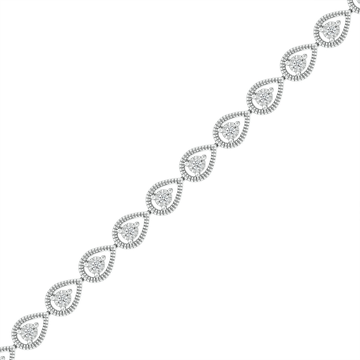 Diamond Pear-Shaped Line Bracelet in Sterling Silver (1/5 ct. tw.)