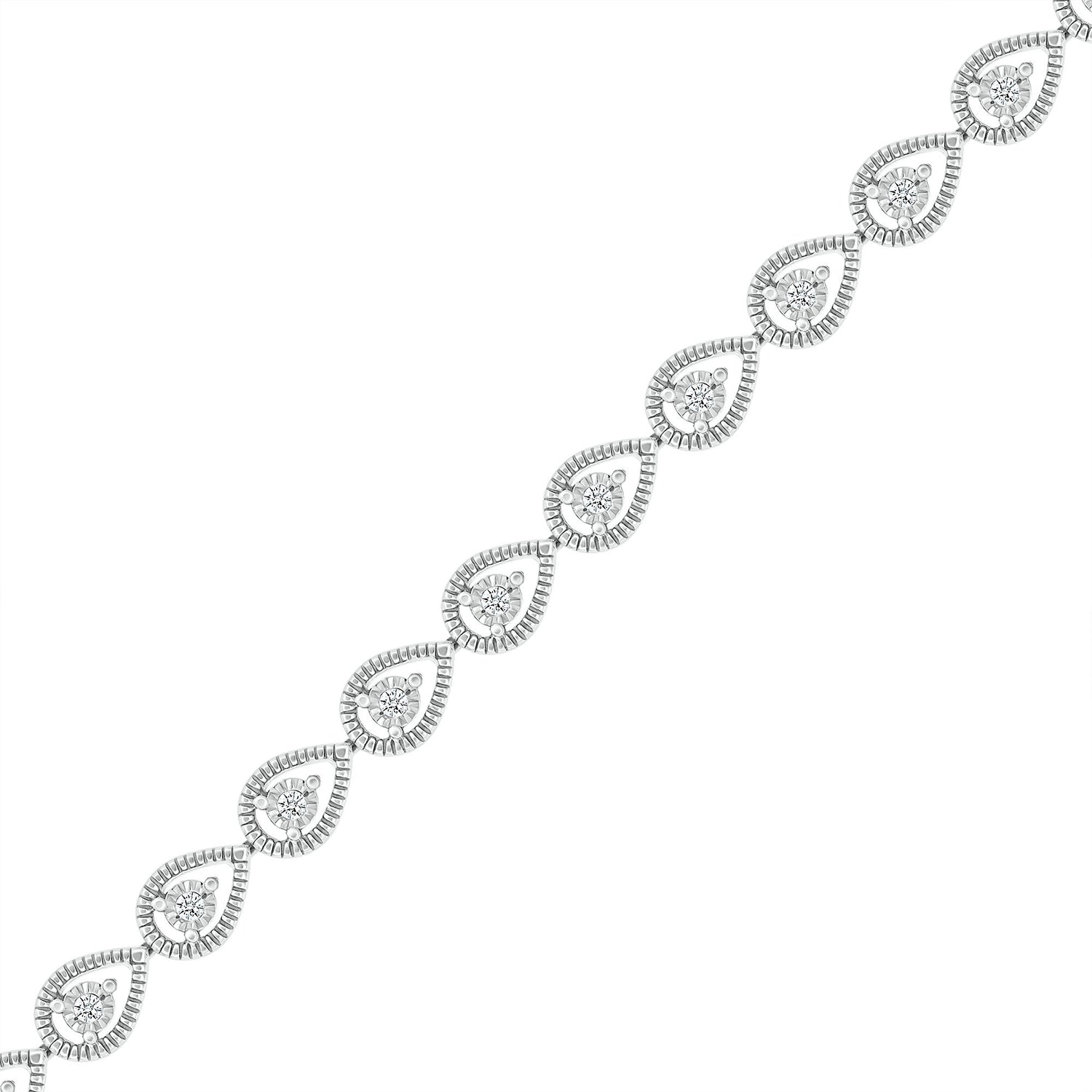 Diamond Pear-Shaped Line Bracelet in Sterling Silver (1/5 ct. tw.)