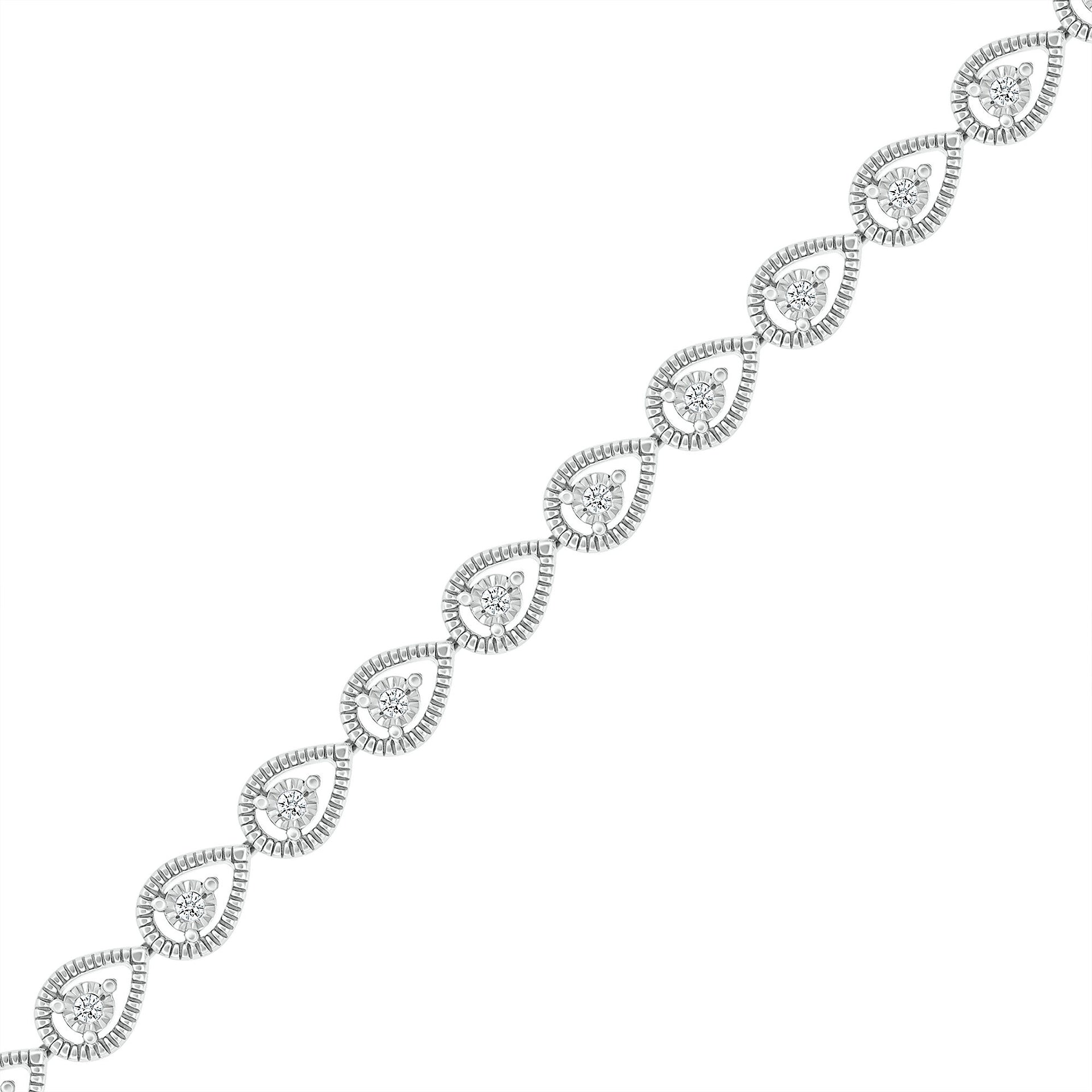 Diamond Pear-Shaped Line Bracelet in Sterling Silver (1/5 ct. tw.)