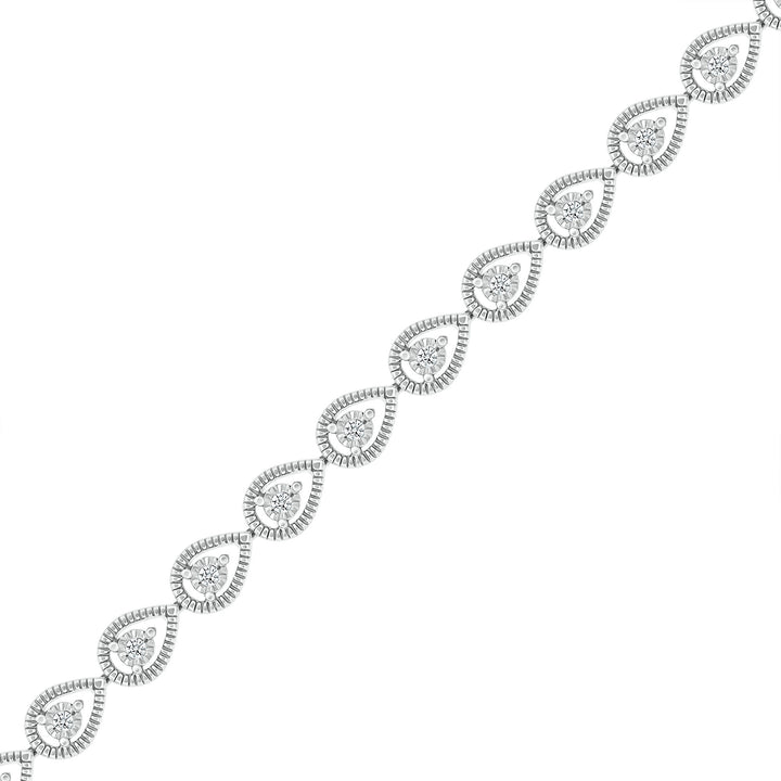 Diamond Pear-Shaped Line Bracelet in Sterling Silver (1/5 ct. tw.)