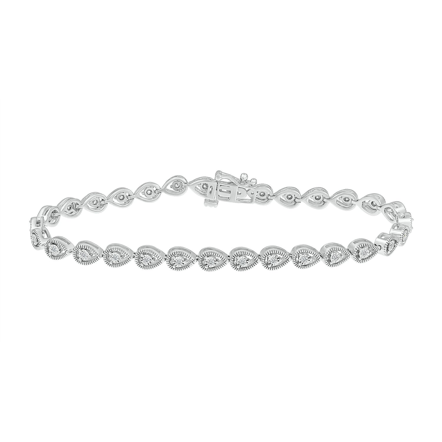 Diamond Pear-Shaped Line Bracelet in Sterling Silver (1/5 ct. tw.)