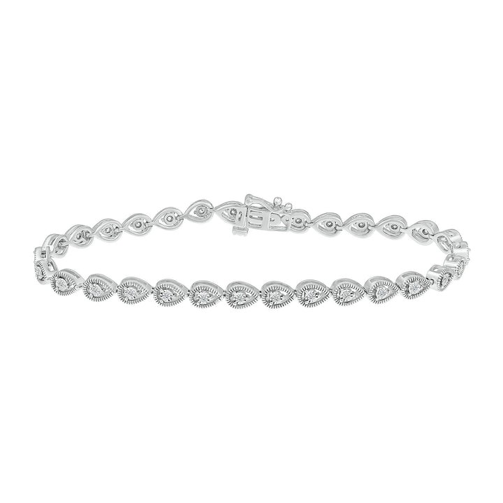 Diamond Pear-Shaped Line Bracelet in Sterling Silver (1/5 ct. tw.)