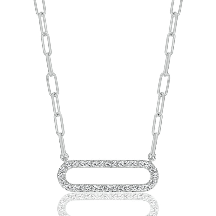 Diamond Paperclip Pendant in Sterling Silver (1/5 ct. tw.)