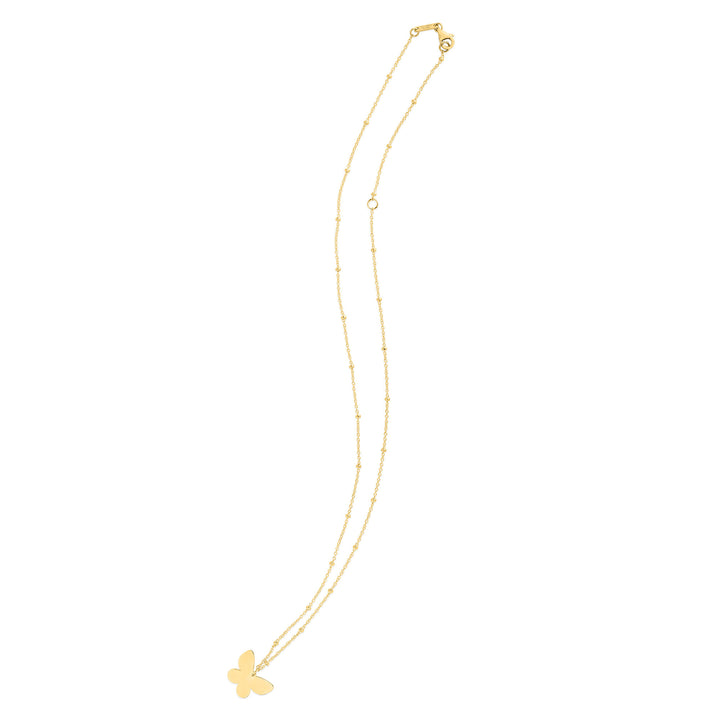 Butterfly Necklace in 14K Yellow Gold