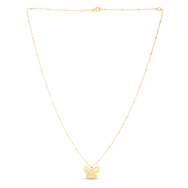 Butterfly Necklace in 14K Yellow Gold