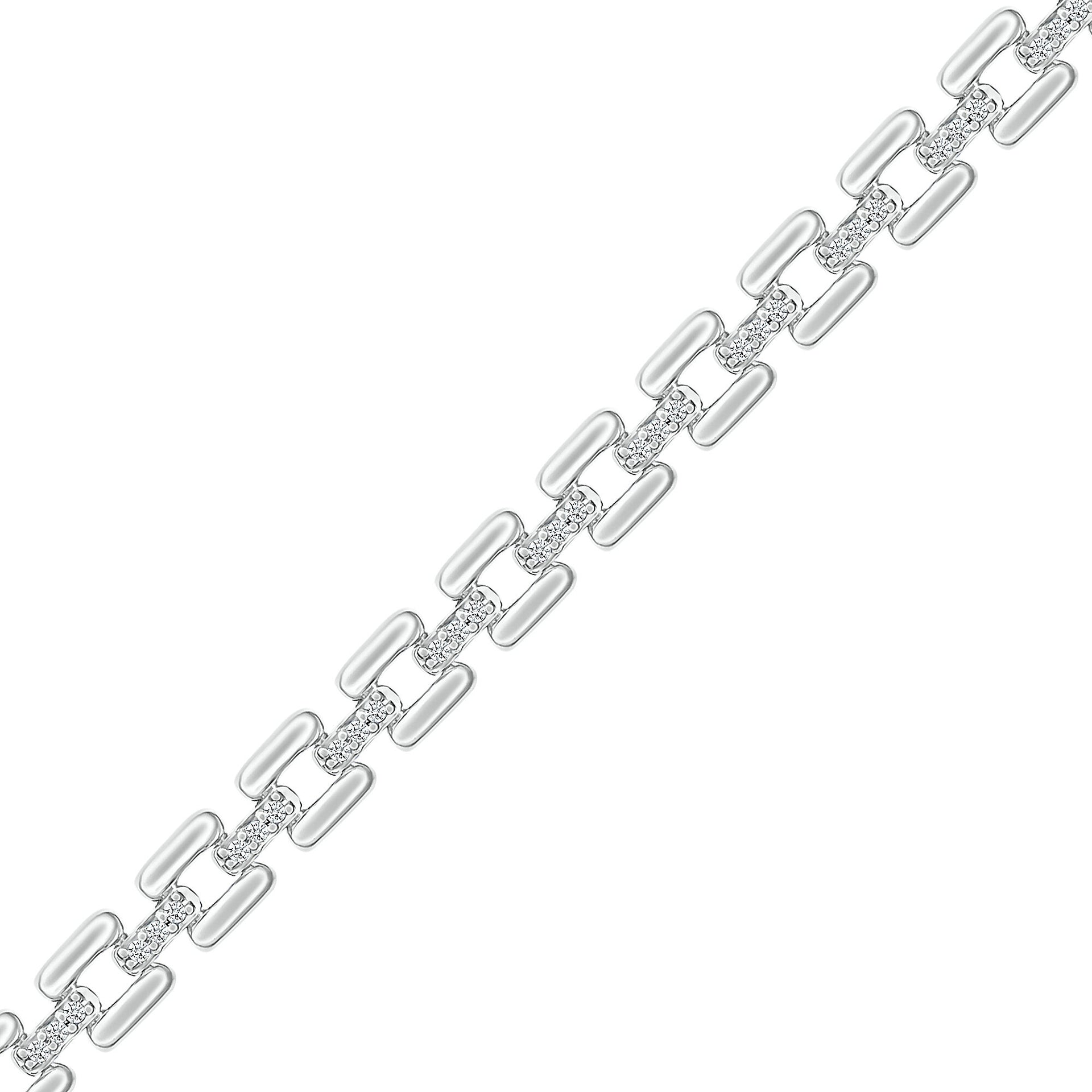 Diamond Link Bracelet in Sterling Silver (1/4 ct. tw.)