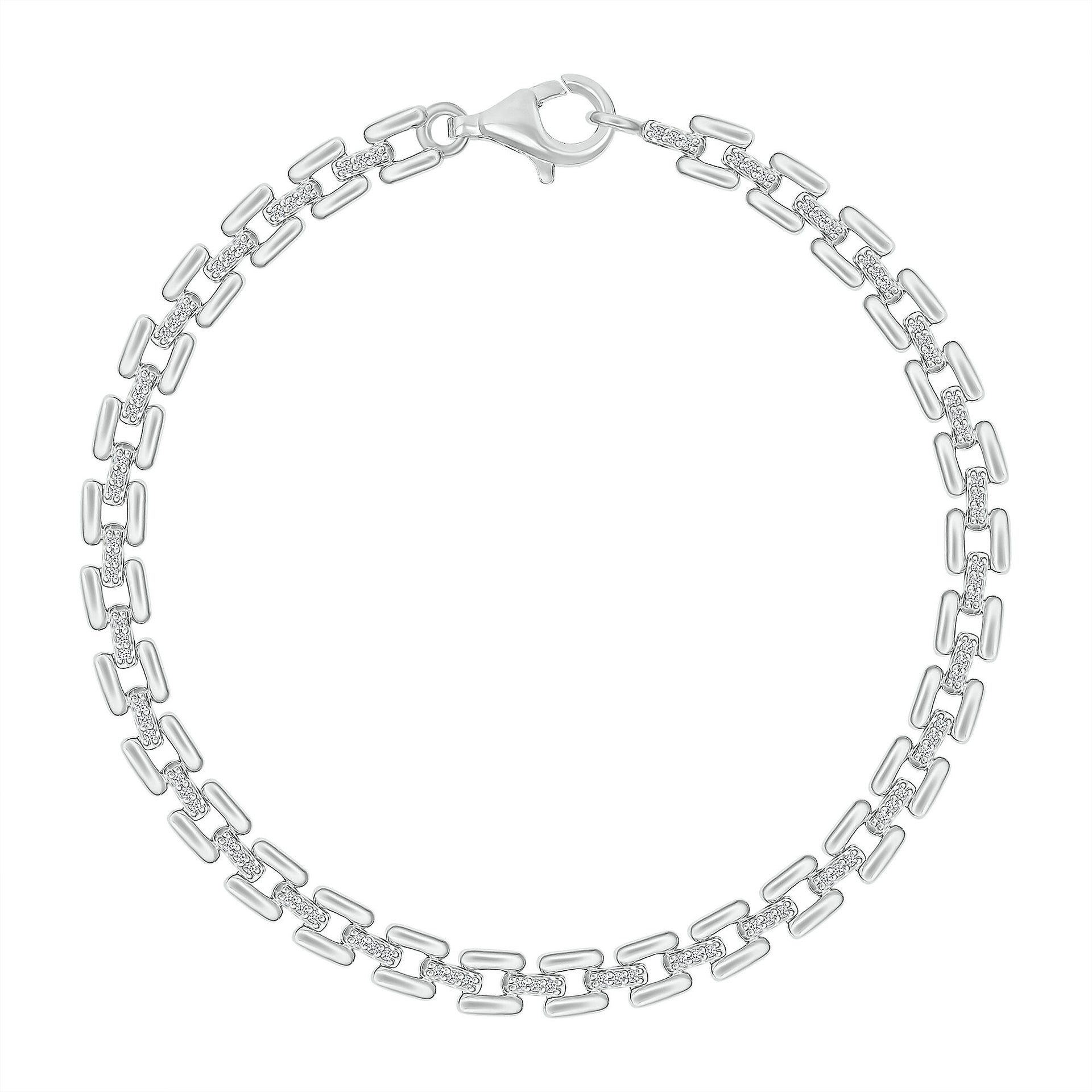 Diamond Link Bracelet in Sterling Silver (1/4 ct. tw.)