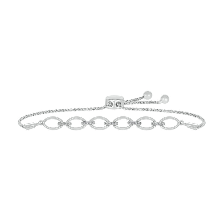 Diamond Bolo Bracelet in Sterling Silver (1/10 ct. tw.)