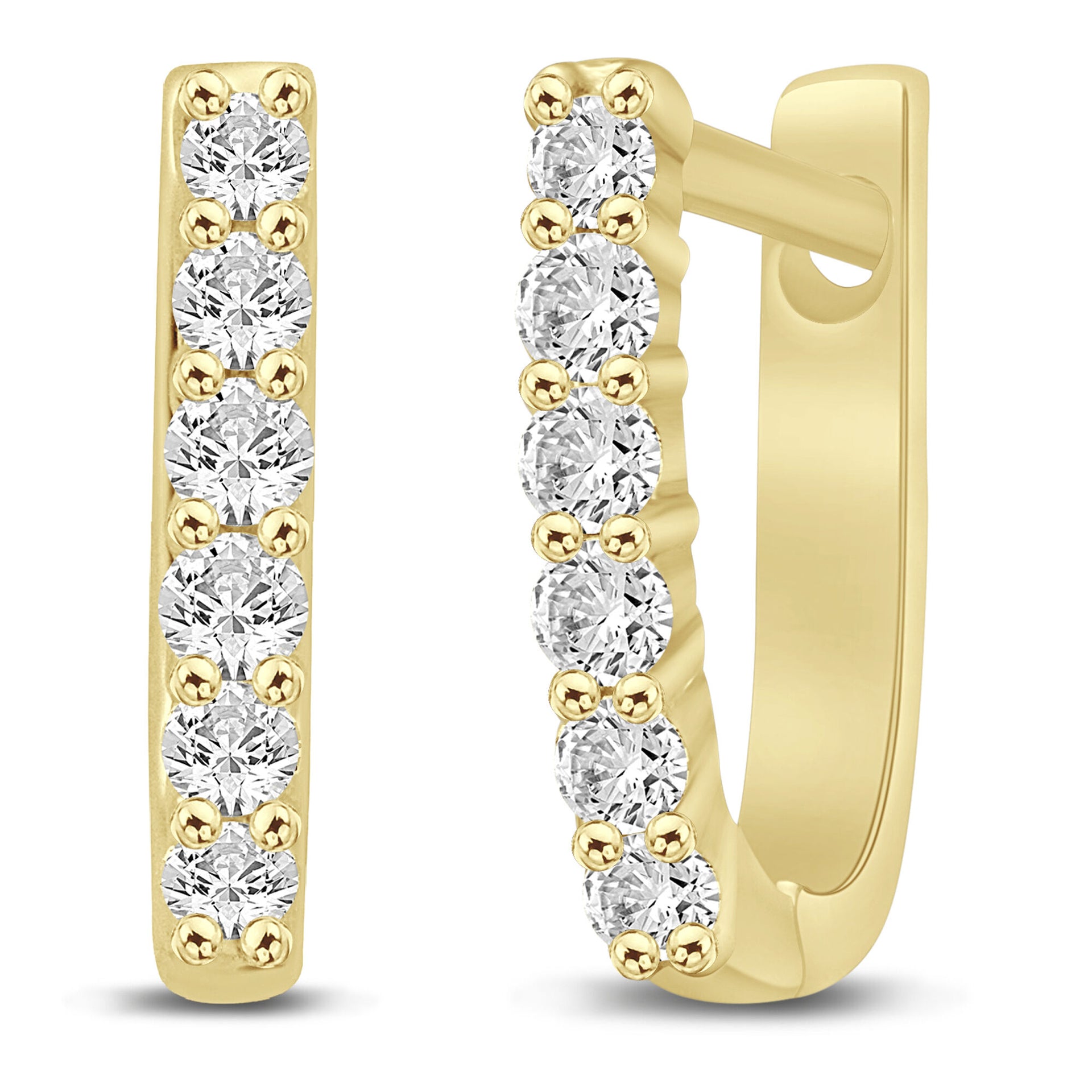 Diamond Huggie Earrings in 10K Yellow Gold (1/4 ct. tw.)