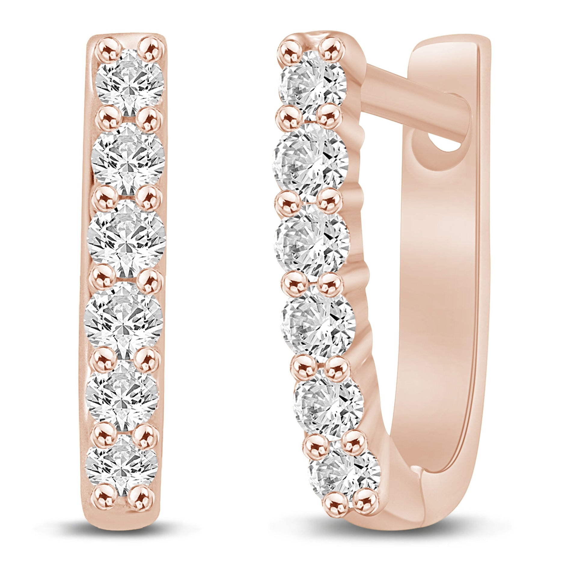 Diamond Huggie Earrings in 10K Rose Gold (1/4 ct. tw.)