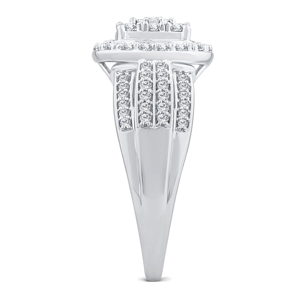 Diamond Engagement Ring with Halo in 10K White Gold (1 ct. tw.)