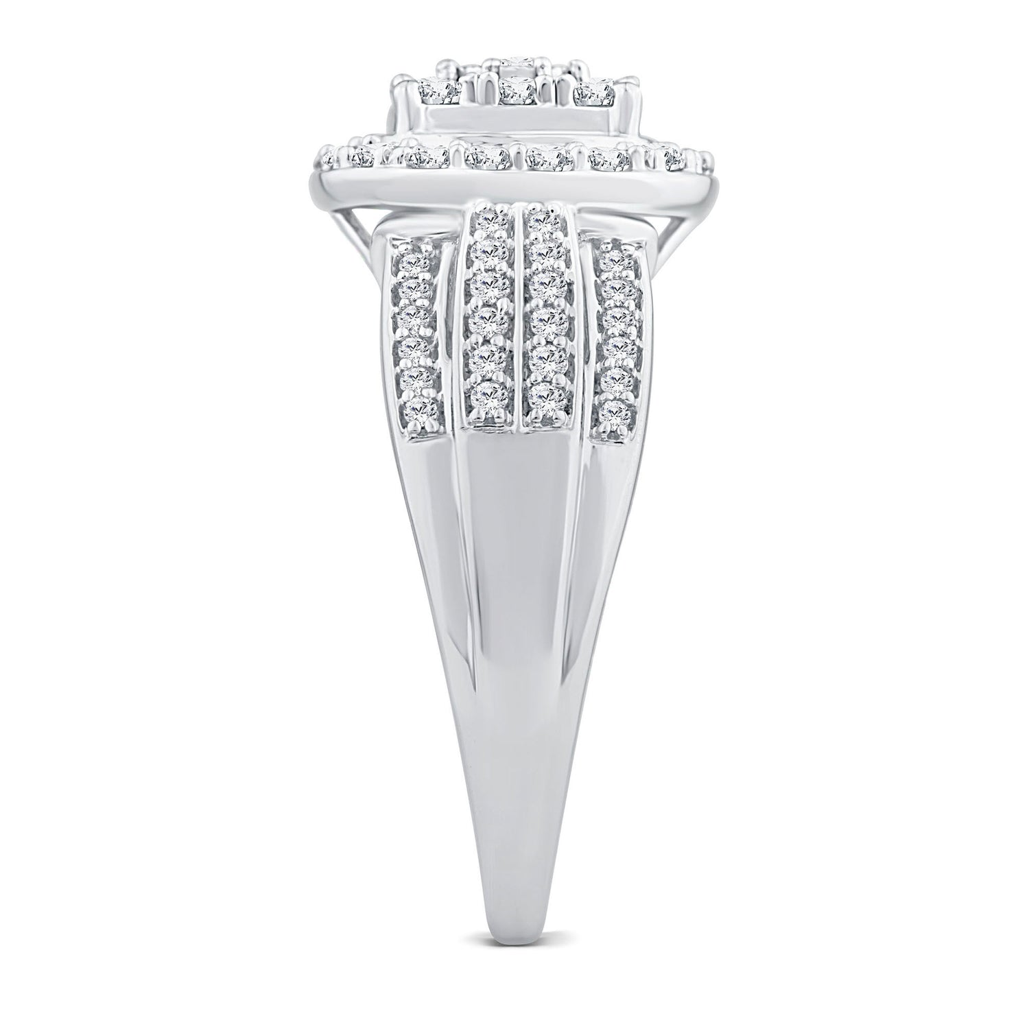 Diamond Engagement Ring with Halo in 10K White Gold (1 ct. tw.)