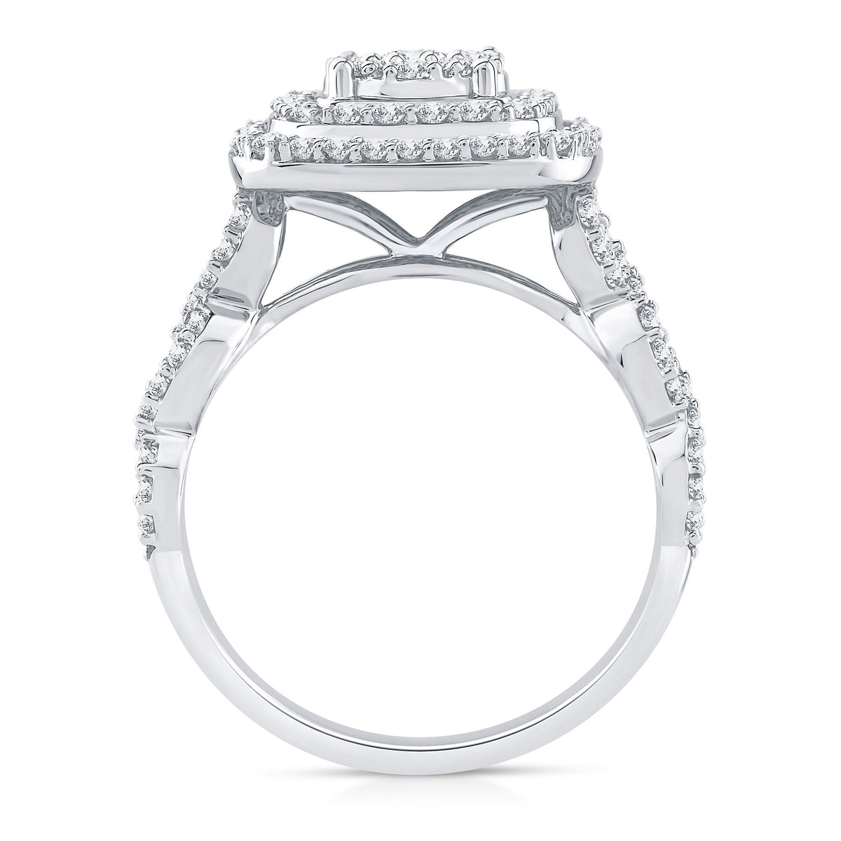 Diamond Multi-Halo Engagement Ring in 10K White Gold (1 ct. tw.)