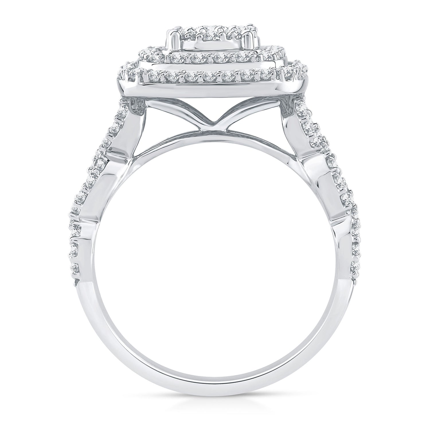 Diamond Multi-Halo Engagement Ring in 10K White Gold (1 ct. tw.)
