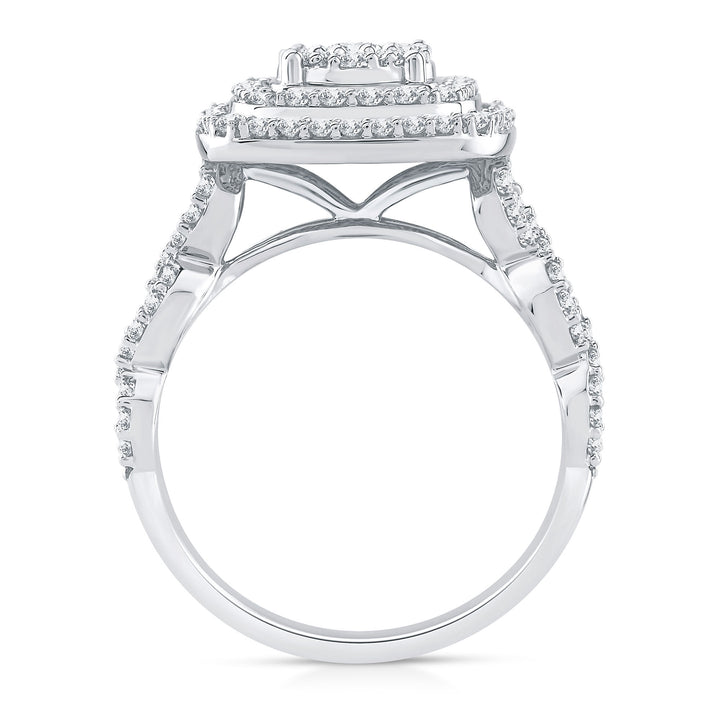 Diamond Multi-Halo Engagement Ring in 10K White Gold (1 ct. tw.)