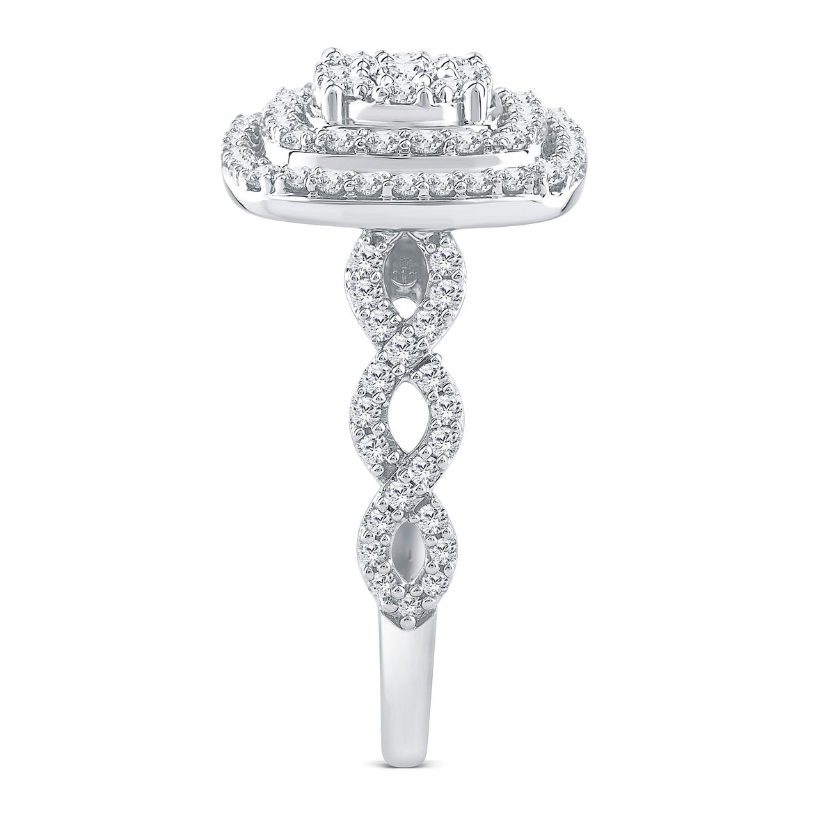 Diamond Multi-Halo Engagement Ring in 10K White Gold (1 ct. tw.)