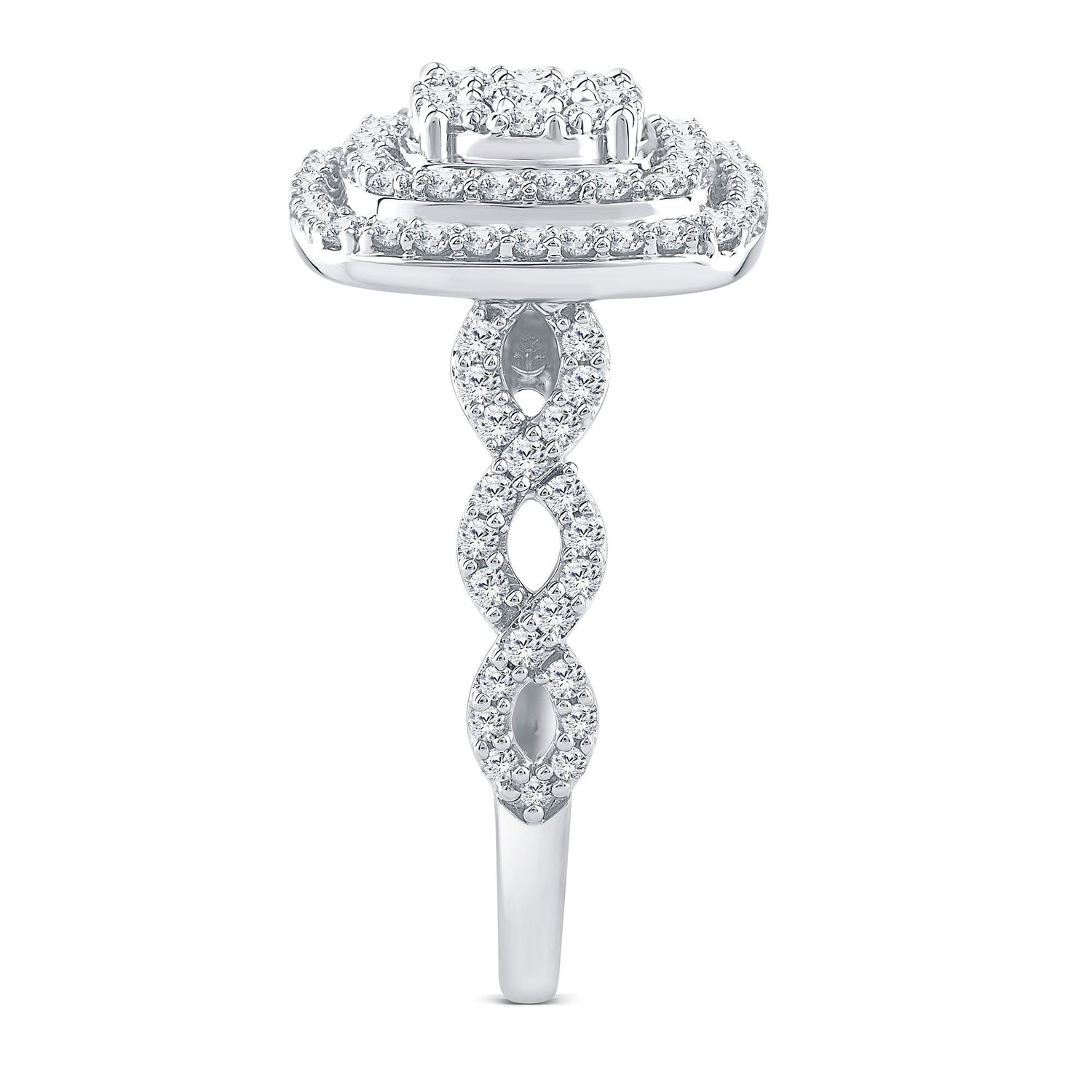 Diamond Multi-Halo Engagement Ring in 10K White Gold (1 ct. tw.)